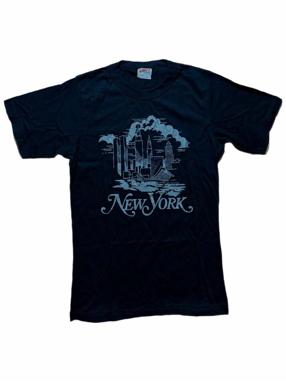 Vintage 80s Enco Originals New York City Glitter Graphic T-Shirt Size L